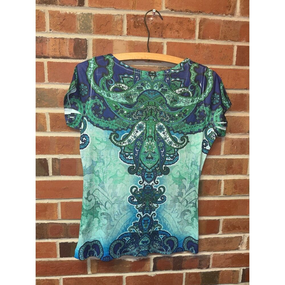 Apt 9 Blue/Green Paisley Y2K Boho Top